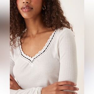 Free People Only You Long Sleeve in White Size Small NWOT Retail $40